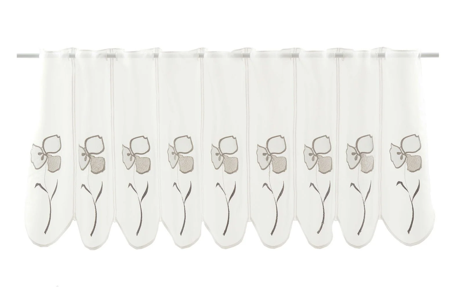 Scheibengardine mit Blütenmotiv – Wunschbreite, 45 cm Höhe