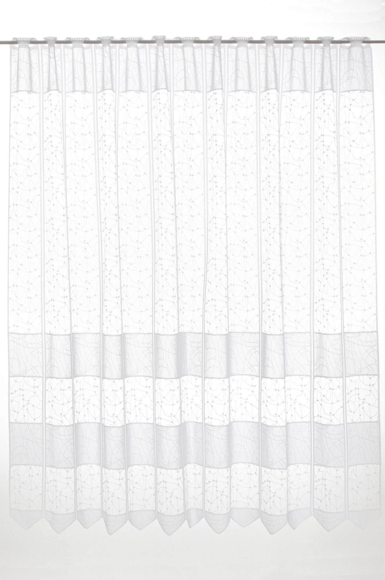 Scheibengardine Jacquard mit verschlungenen Linien – Wunschbreite