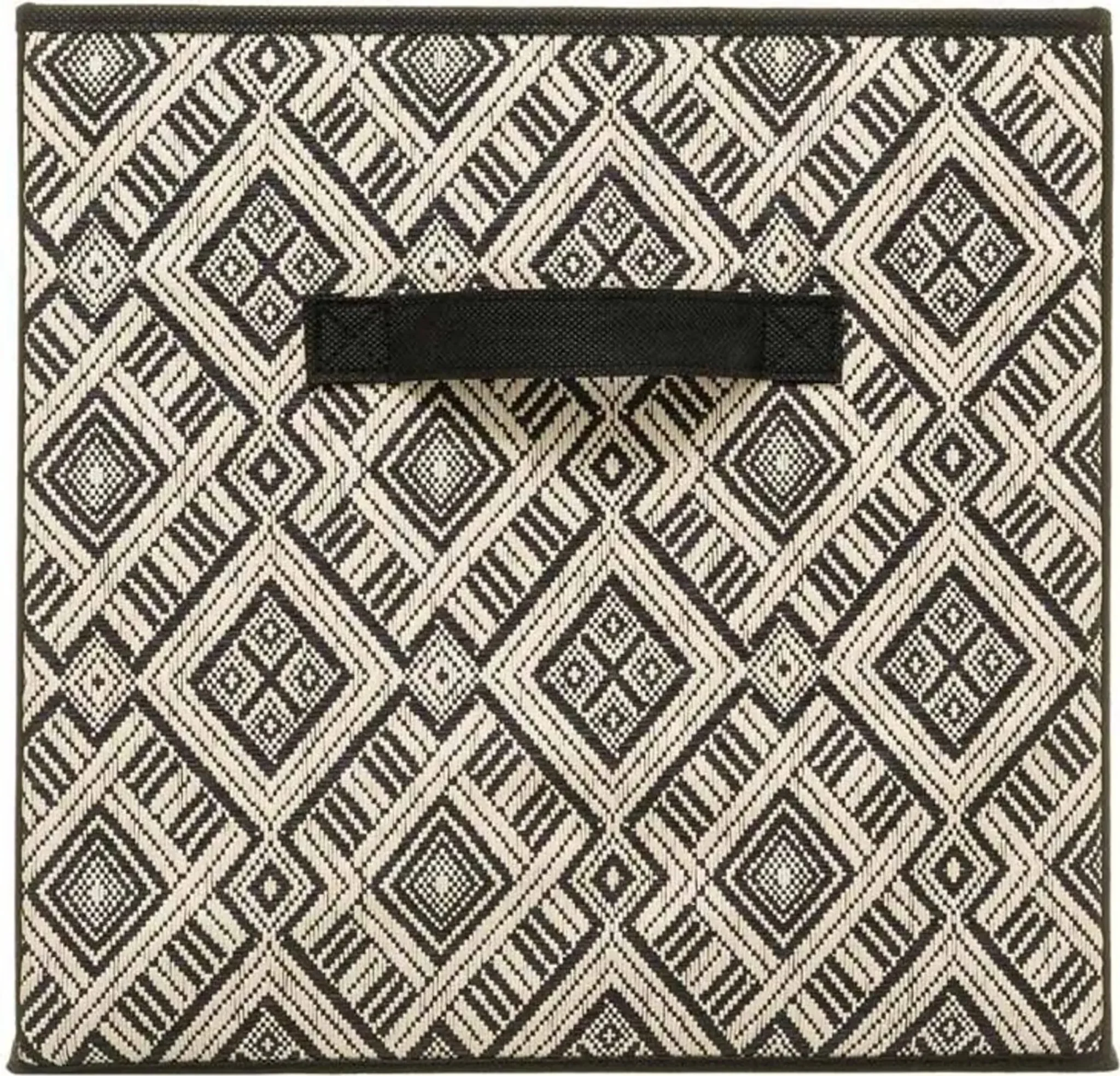 Aufbewahrungskorb Mix N Modul „Ethnic“ – 31 × 31 × 31 cm, Schwarz/Weiß