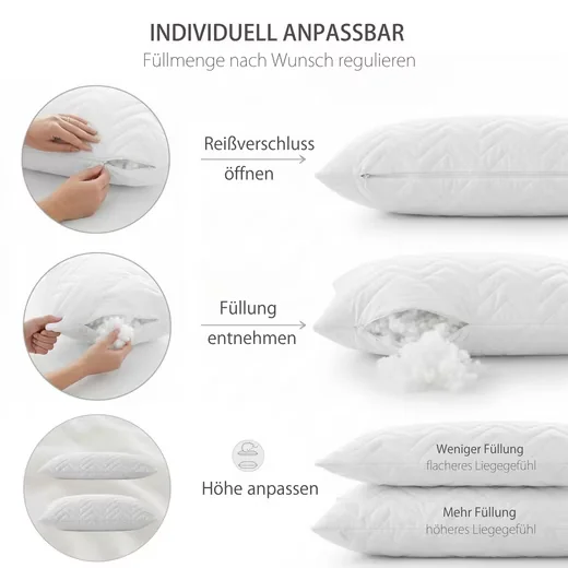 sei Design Microfaserkissen 80x80 Kopfkissen Nackenstützkissen