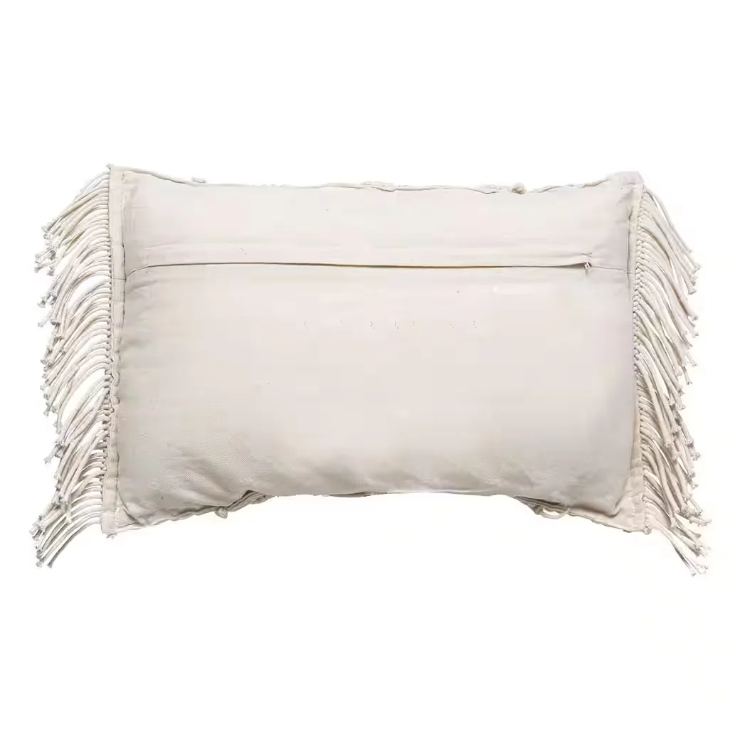 ATMOSPHERA Dekokissen Makramee mit Fransen 30x50 cm beige