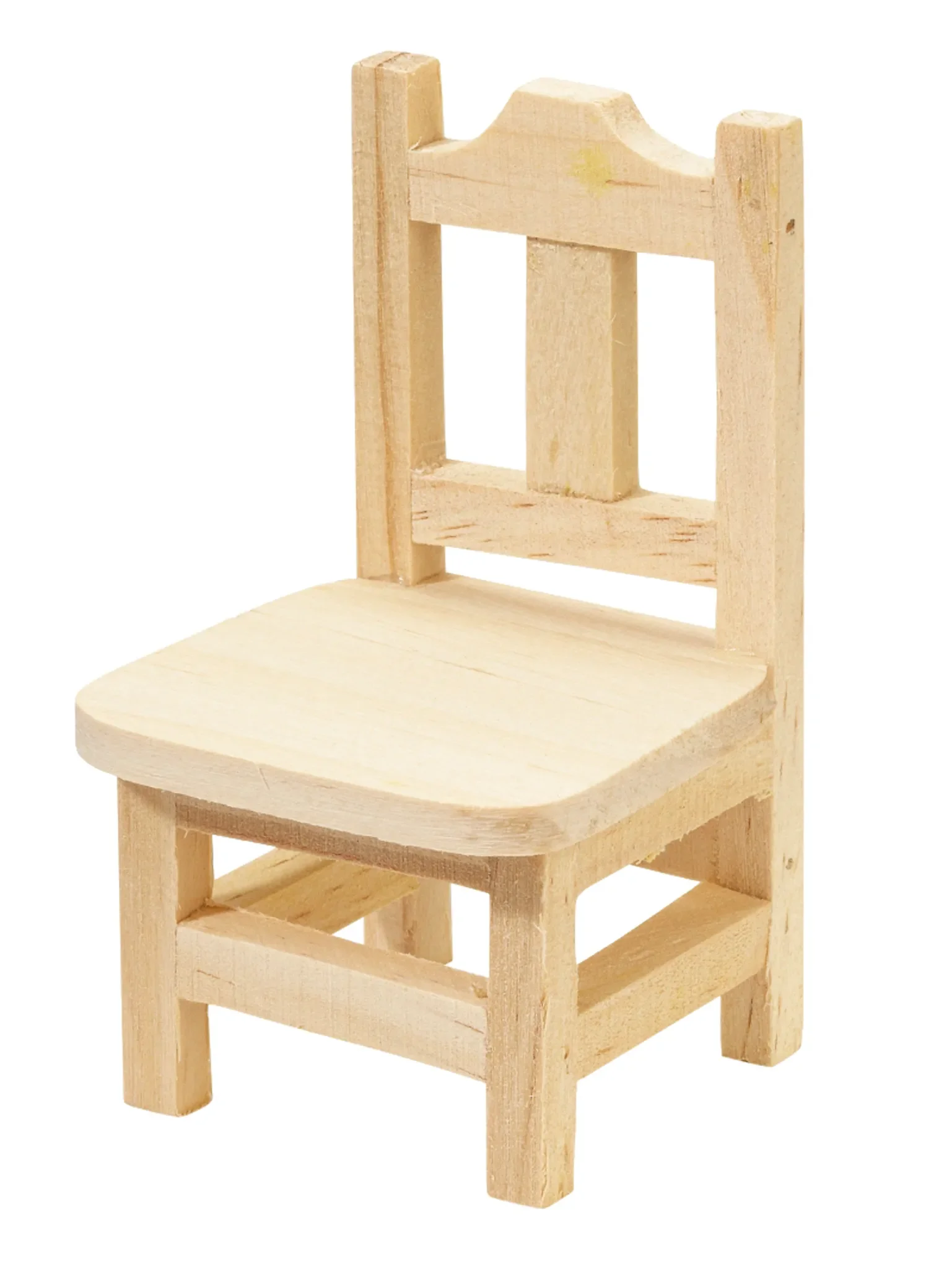 HobbyFun Miniatur Holzstuhl 5,5×5,5×9 cm – Puppenhaus Möbel, Modellbau