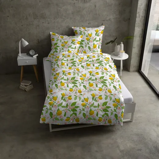 CASATEX Bettwäsche Lemon aus Baumwolle mit Zitronenmotiv
