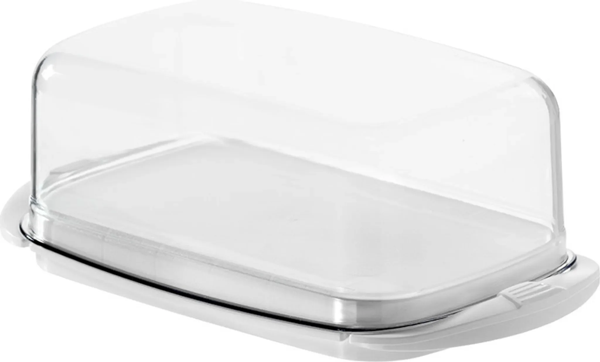 Butterdose FRESH – weiß, mit transparentem Deckel