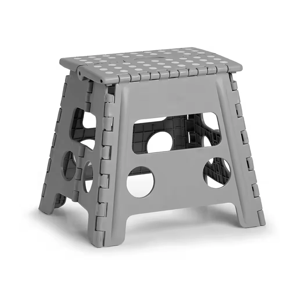 Klappstuhl grau – Kunststoff, klappbar, Sitzhöhe 32 cm