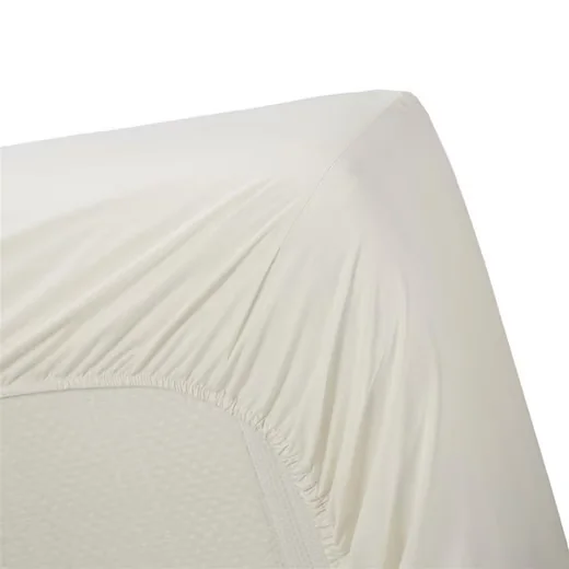 AMBIANTE Topper-Spannbettlaken Cotton Uni Off-White 180x200x20