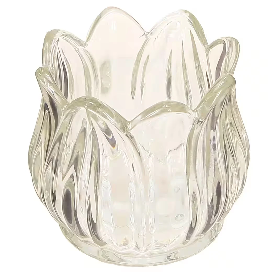 Tischvase Teelichthalter Glas Tulpenform – 2 Stück