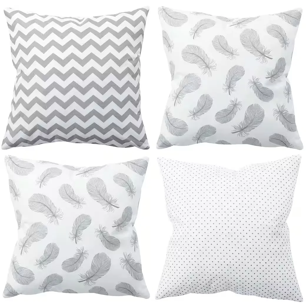 AMILIAN Dekokissen 4er Set mit Füllung 45x45 cm Sofakissen
