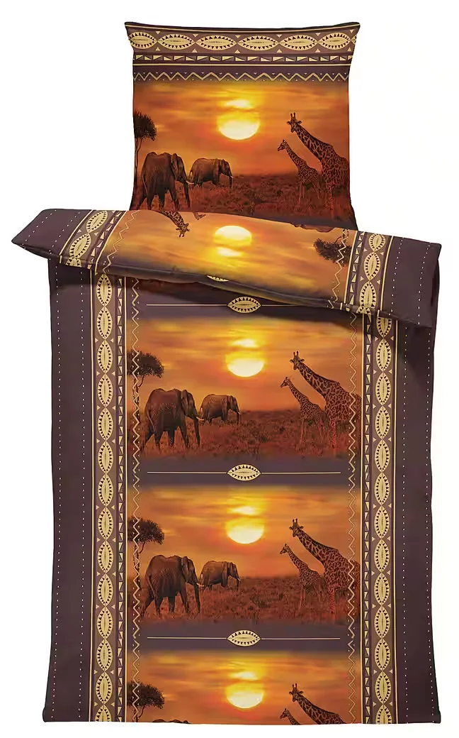 ONE HOME Bettwäsche Garnitur Afrika Savanne Motiv