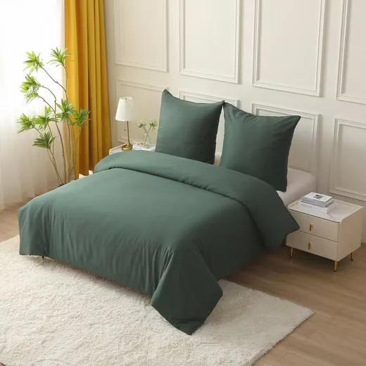 OKWISH Bettwäsche Set Bettbezug Kissenbezug einfarbig weich