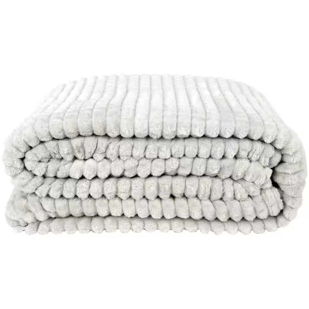 Bestlivings Wohndecke Kuscheldecke Jacquard Flanell Cord Optik