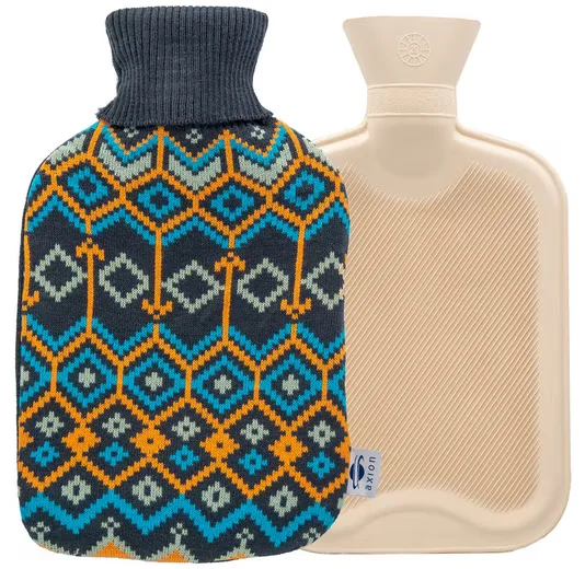 AXION Wärmflasche 2 Liter mit Bezug 33 x 20 cm