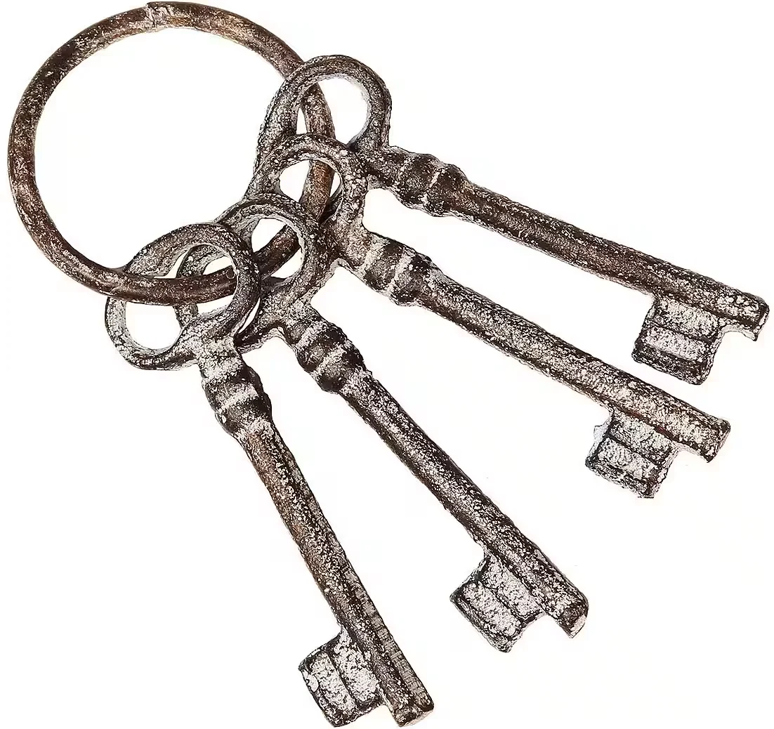 Wanddekoobjekt – 4er Schlüsselbund aus Gusseisen