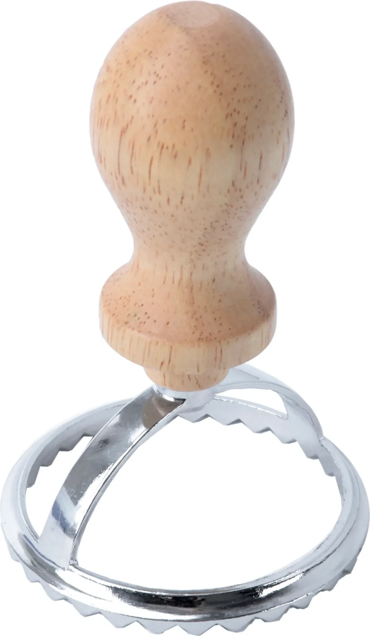 Knödelschneider & Raviolischneider rund – Metall mit Holzgriff