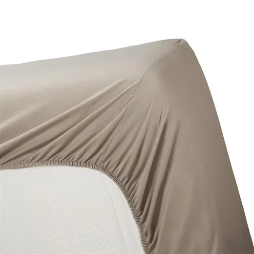 AMBIANTE Topper Spannbettlaken 180x200 Taupe Cotton Uni