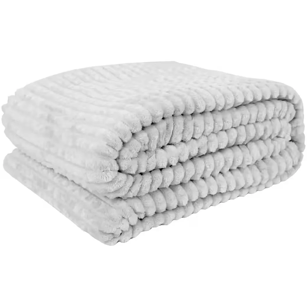 Bestlivings Wohndecke Kuscheldecke Jacquard Flanell Cord Optik