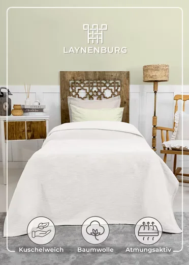 LAYNENBURG Wohndecke aus Baumwolle Kuscheldecke Baumwolldecke